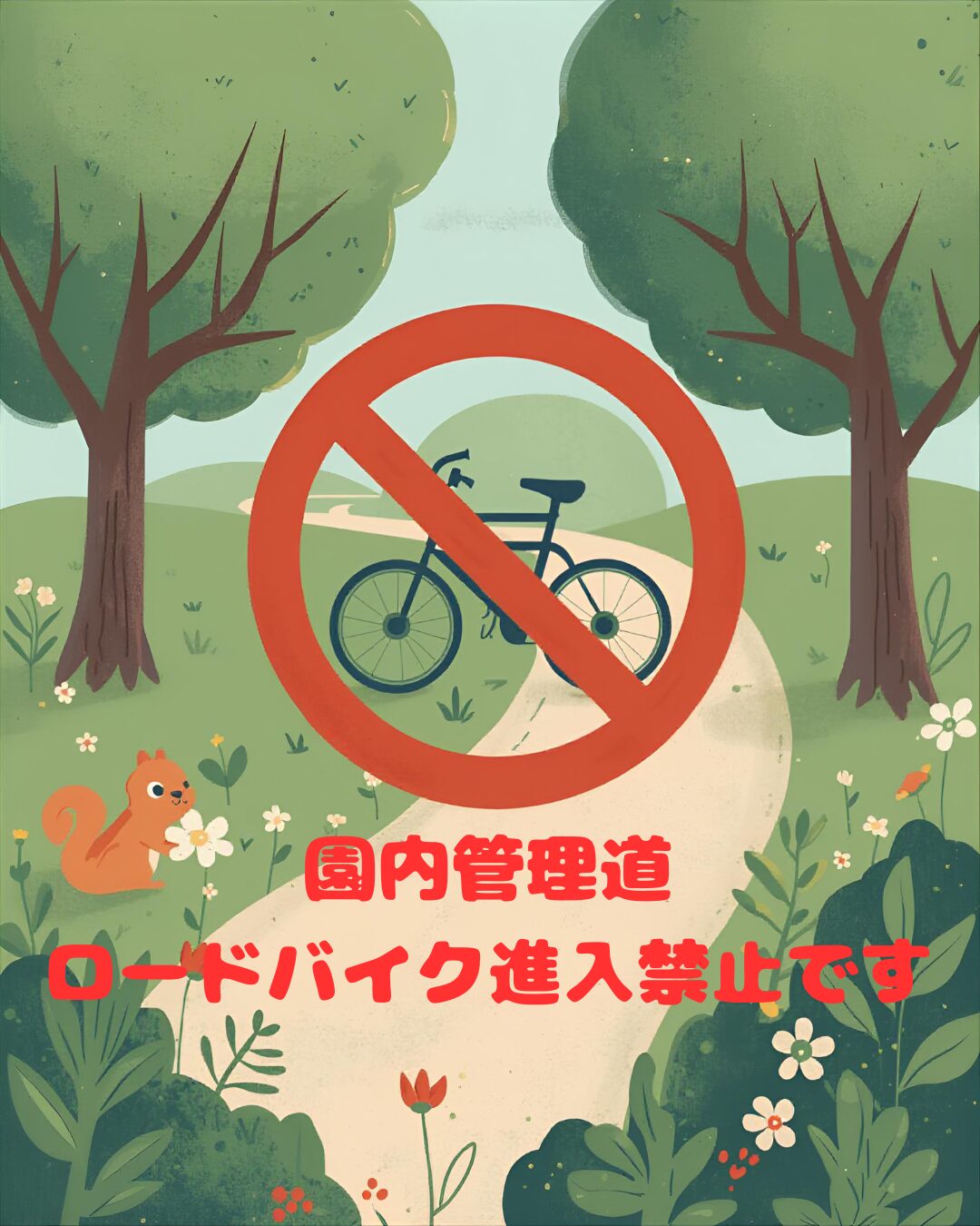 ロードバイクで来園される皆様へ